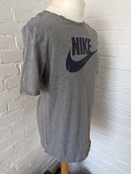 Retro Nike Crew Neck T Shirt - Size 2xl - Grey Spellout - Cotton - P2P 24" - Picture 3 of 6
